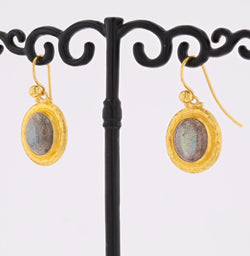 Boucles d'oreilles GURHAN en or jaune et labradorite - Castafiore