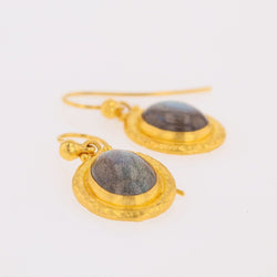 Boucles d'oreilles GURHAN en or jaune et labradorite - Castafiore