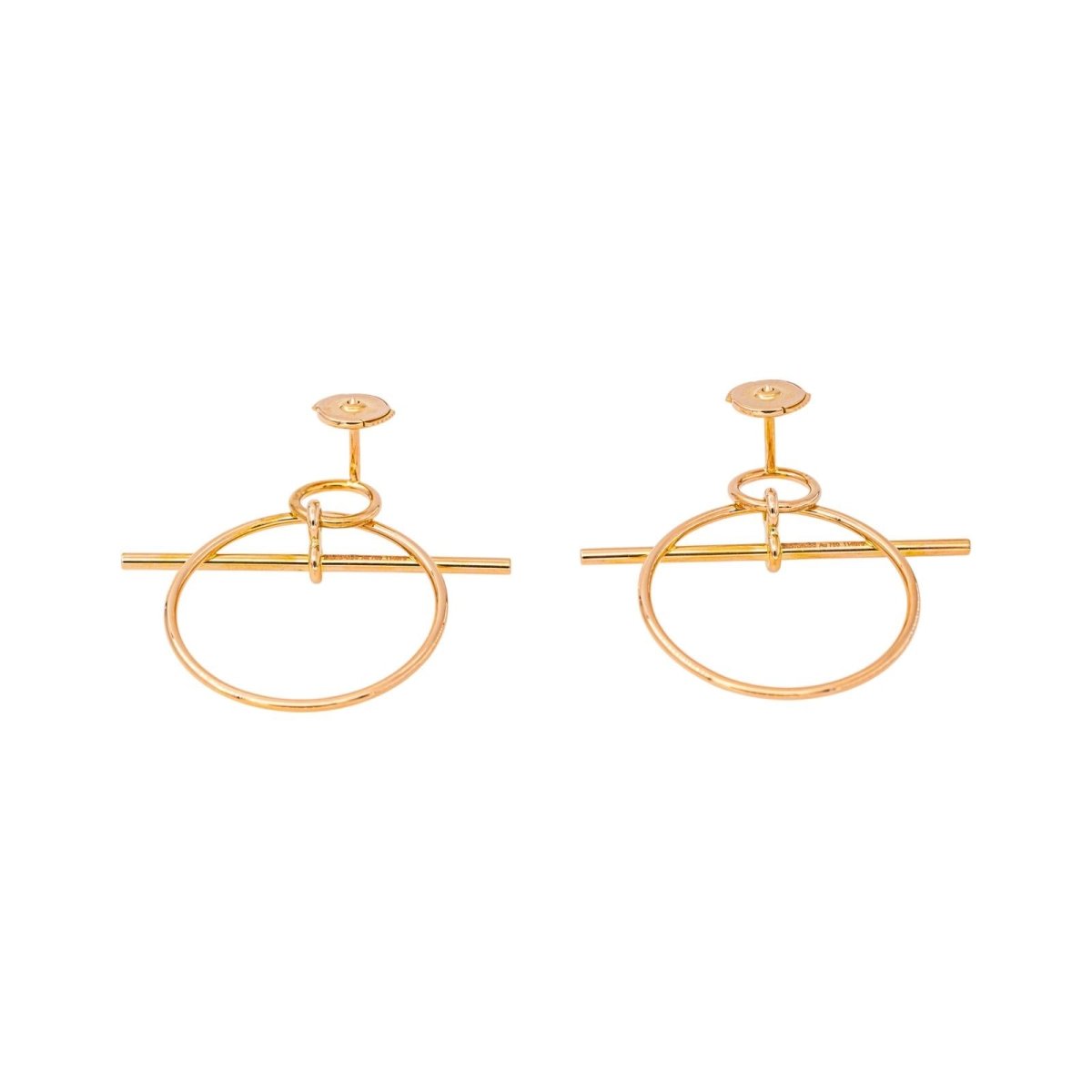 Boucles d'oreilles HERMÈS "Loop" en or rose - Castafiore
