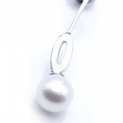 Boucles d'oreilles longues en or blanc et perles - Castafiore