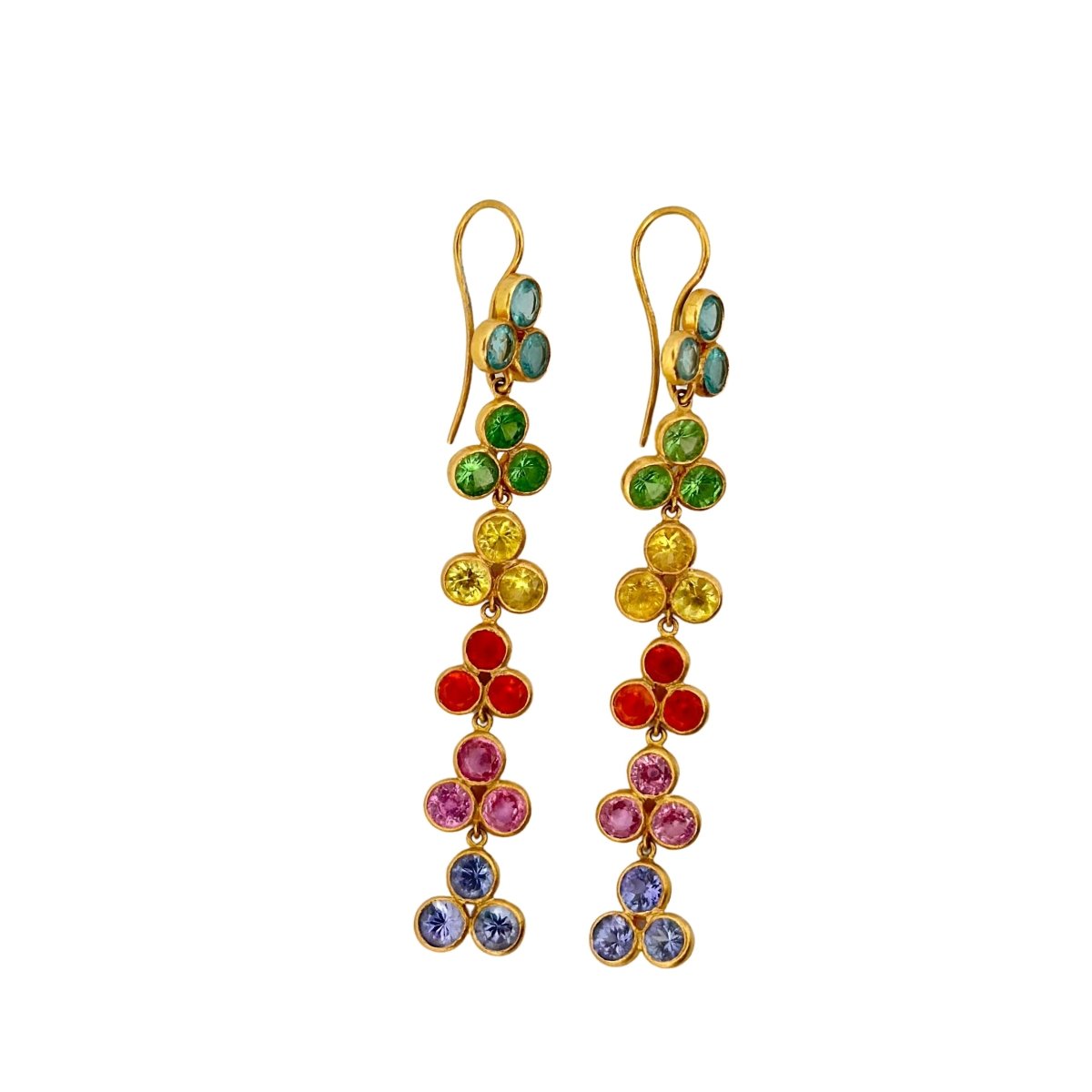 Boucles d'oreilles Marie-Hélène de Taillac en or jaune et pierres fines - Castafiore