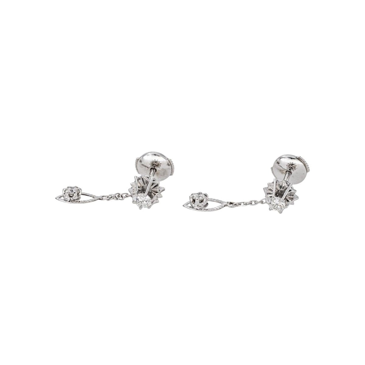 Boucles d'oreilles Or blanc Diamant - Castafiore