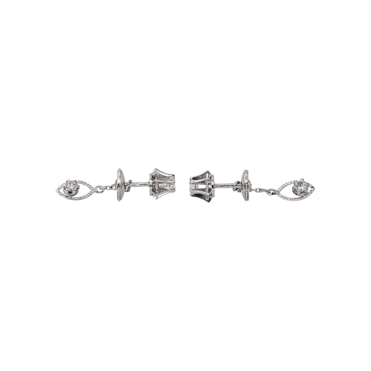 Boucles d'oreilles Or blanc Diamant - Castafiore