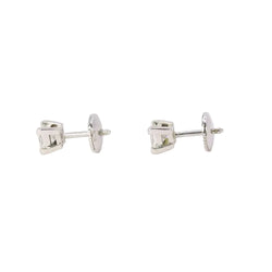 Boucles d'oreilles or blanc diamants taille princesse 0,5 ct - Castafiore