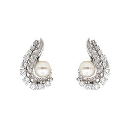 Boucles d'oreilles Or blanc Perle - Castafiore
