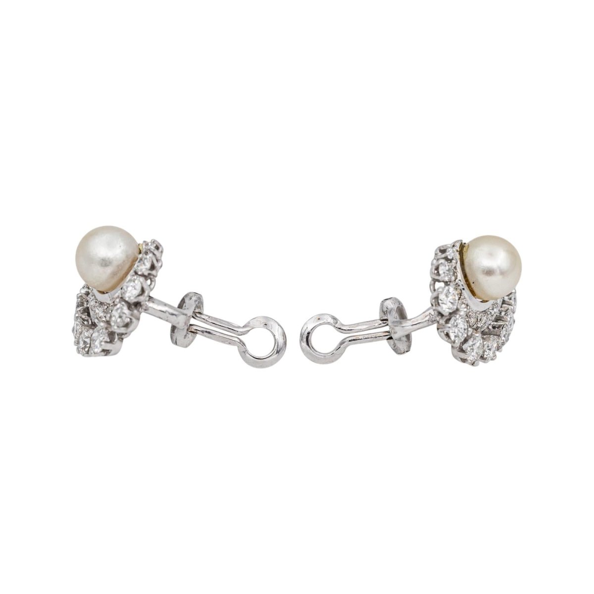 Boucles d'oreilles Or blanc Perle - Castafiore