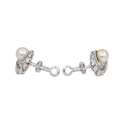 Boucles d'oreilles Or blanc Perle - Castafiore