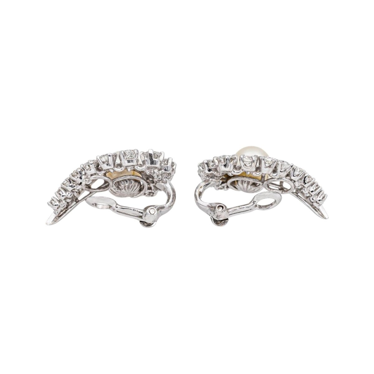 Boucles d'oreilles Or blanc Perle - Castafiore