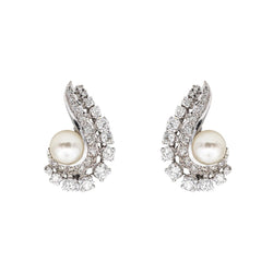 Boucles d'oreilles Or blanc Perle - Castafiore