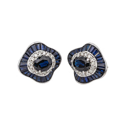 Boucles d'oreilles Or blanc saphir - Castafiore