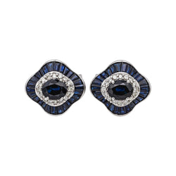 Boucles d'oreilles Or blanc saphir - Castafiore