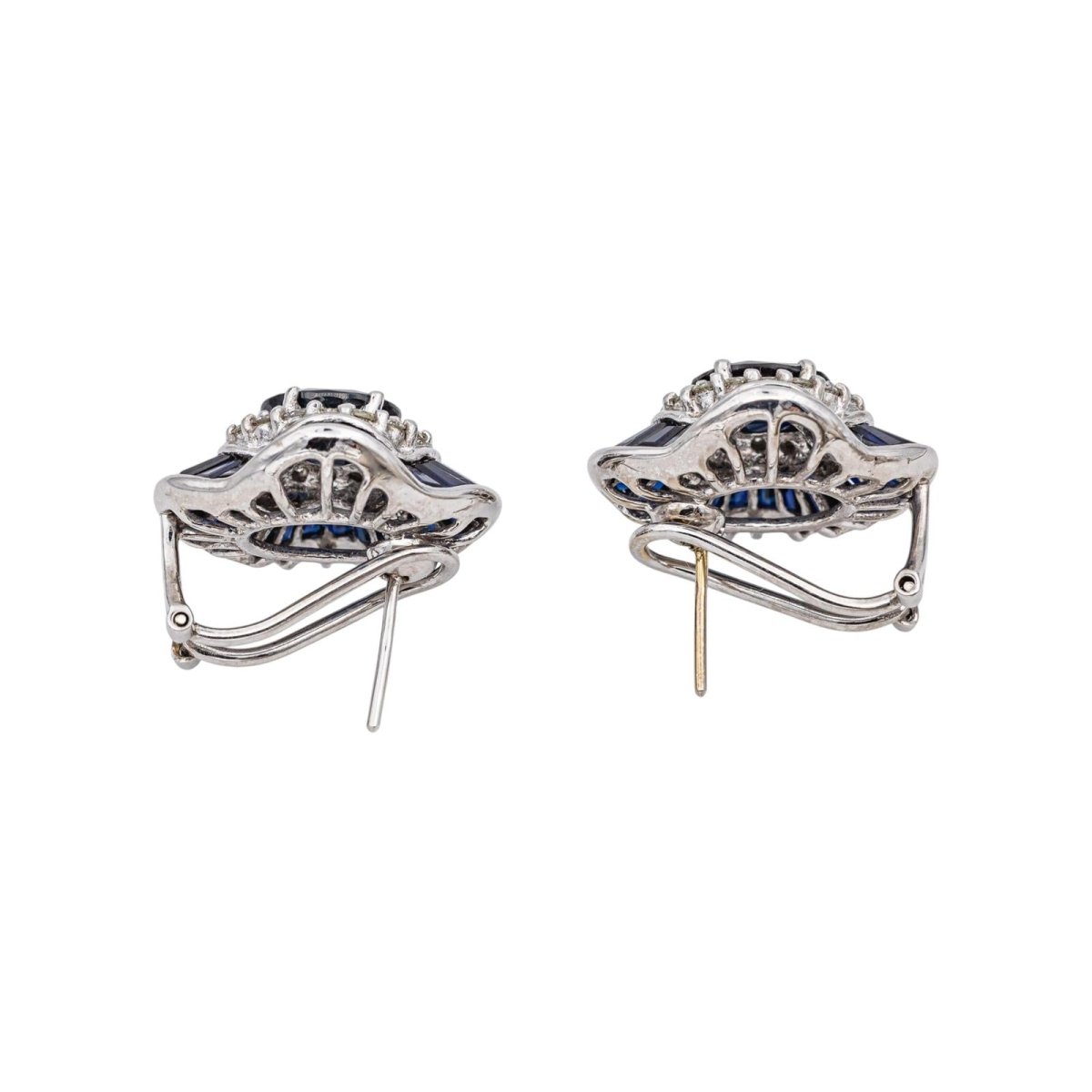 Boucles d'oreilles Or blanc saphir - Castafiore