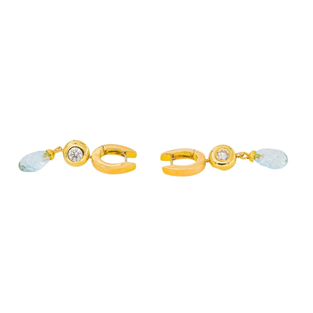 Boucles d'oreilles Or jaune Aigue-marine - Castafiore