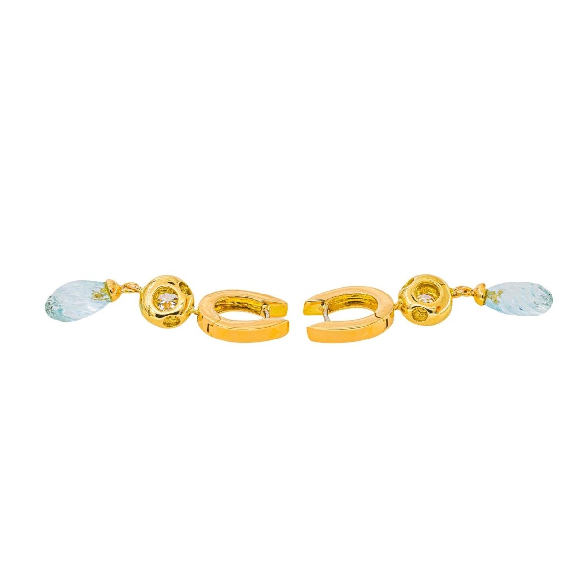 Boucles d'oreilles Or jaune Aigue-marine - Castafiore