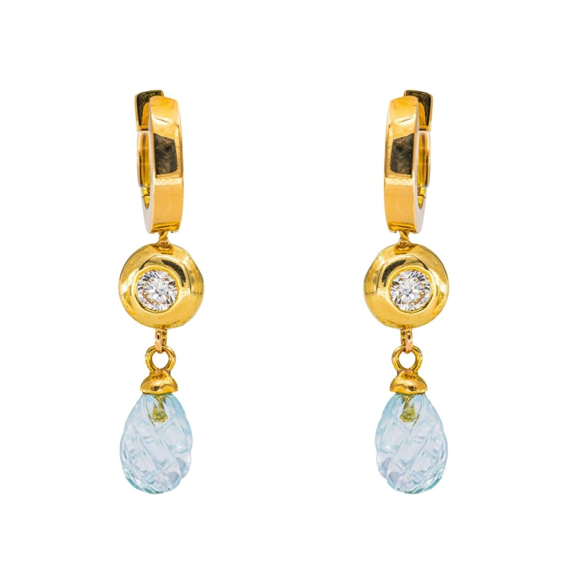 Boucles d'oreilles Or jaune Aigue-marine - Castafiore