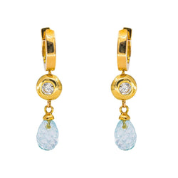 Boucles d'oreilles Or jaune Aigue-marine - Castafiore