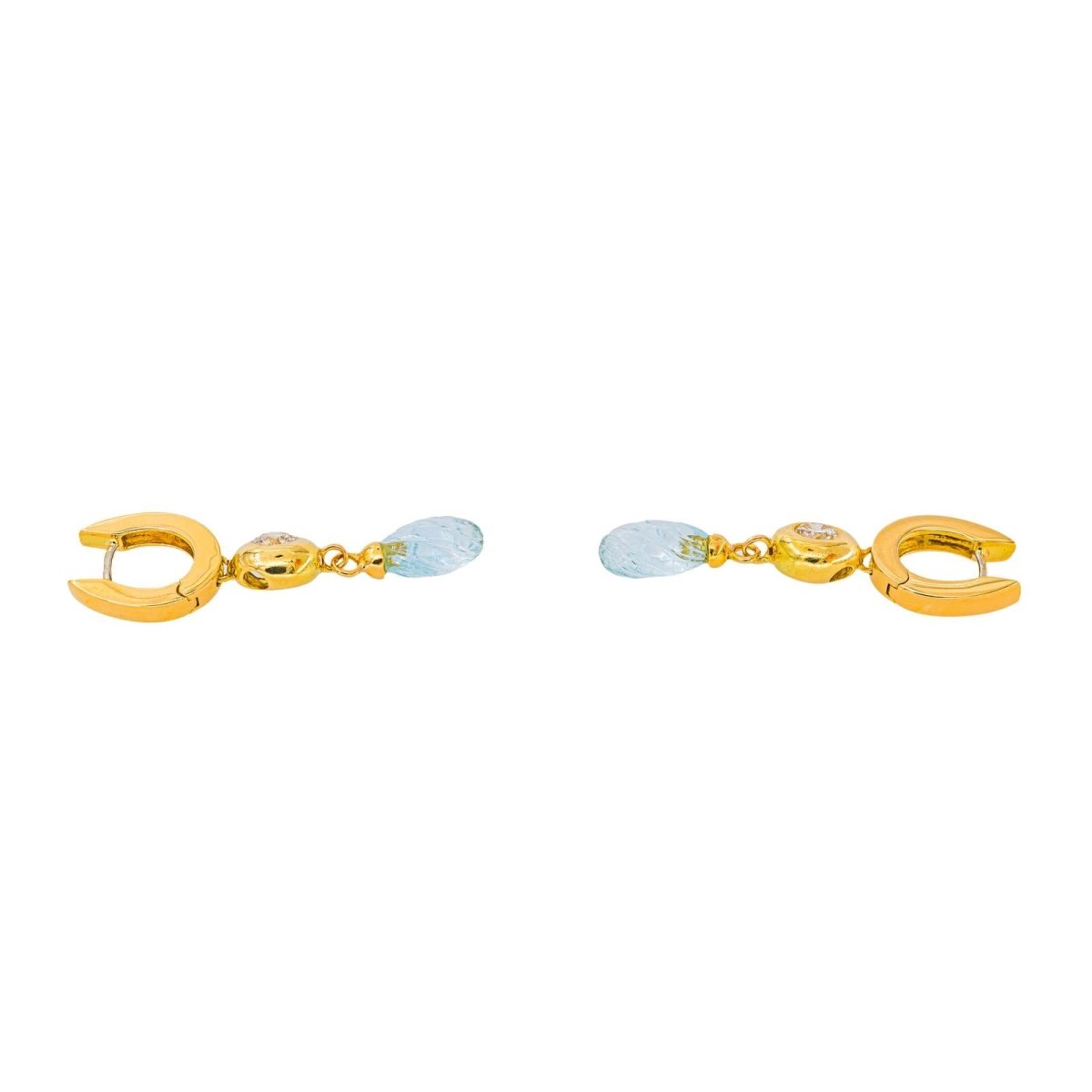 Boucles d'oreilles Or jaune Aigue-marine - Castafiore