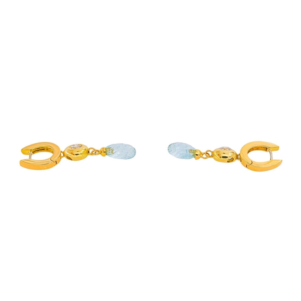 Boucles d'oreilles Or jaune Aigue-marine - Castafiore