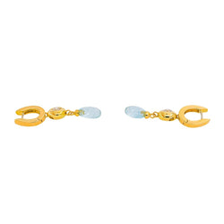 Boucles d'oreilles Or jaune Aigue-marine - Castafiore