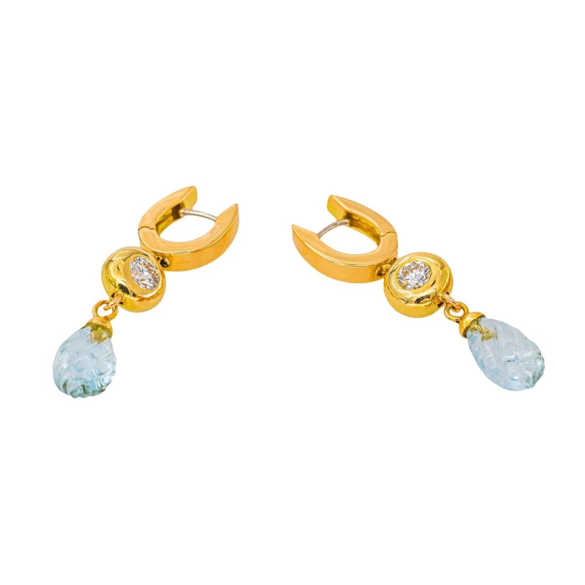 Boucles d'oreilles Or jaune Aigue-marine - Castafiore