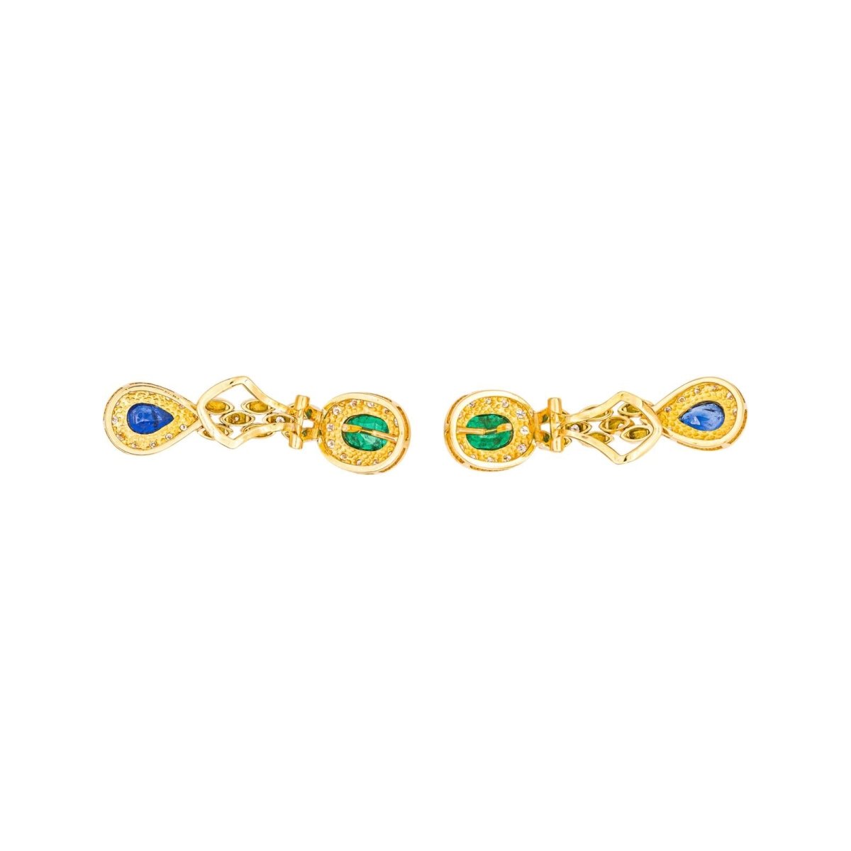 Boucles d'oreilles Or jaune Emeraude - Castafiore