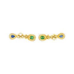 Boucles d'oreilles Or jaune Emeraude - Castafiore