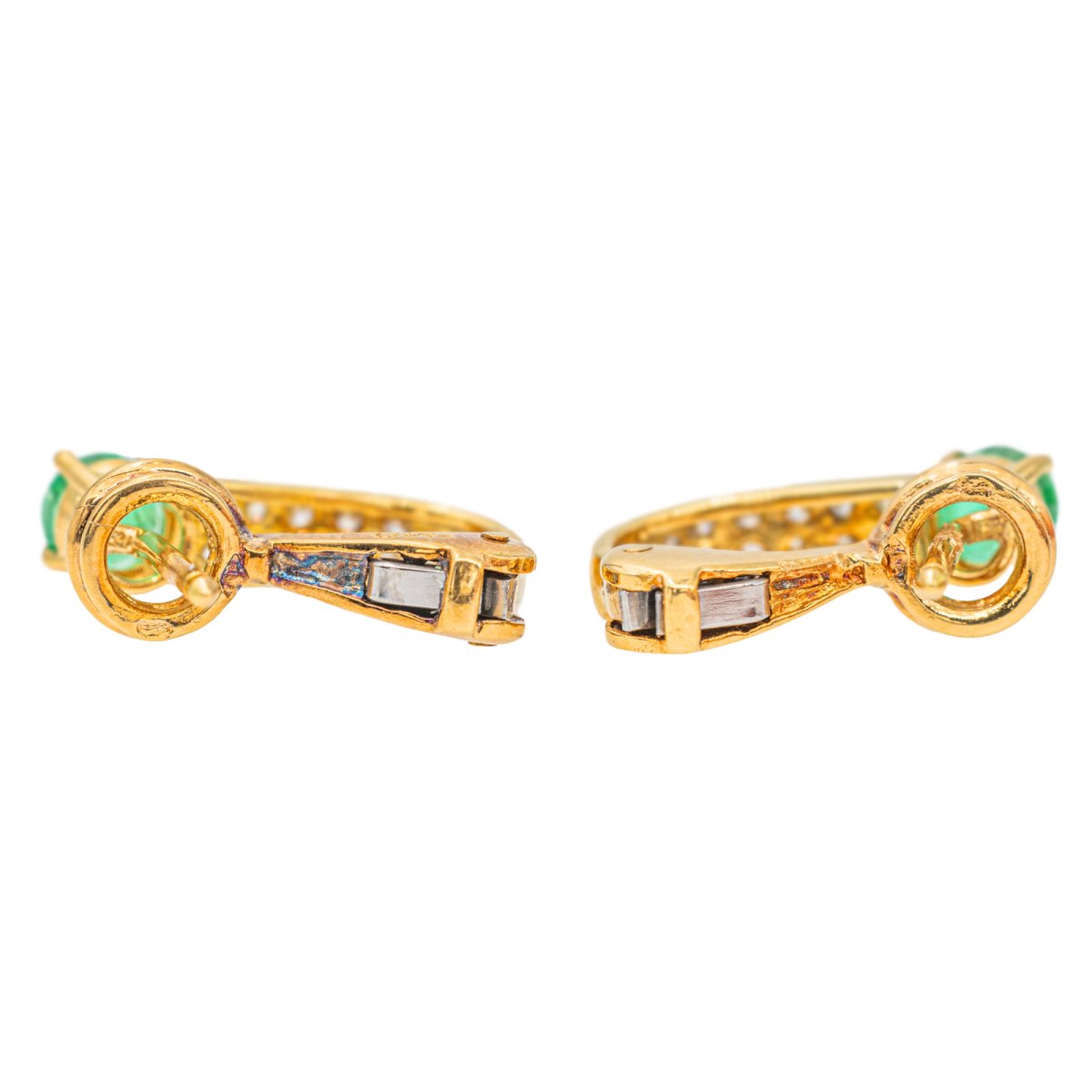 Boucles d'oreilles Or jaune Emeraude - Castafiore