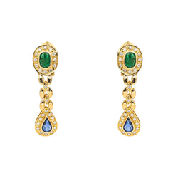 Boucles d'oreilles Or jaune Emeraude - Castafiore