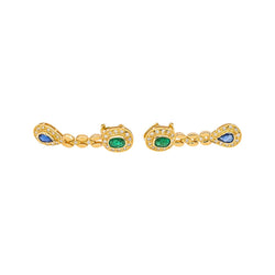 Boucles d'oreilles Or jaune Emeraude - Castafiore