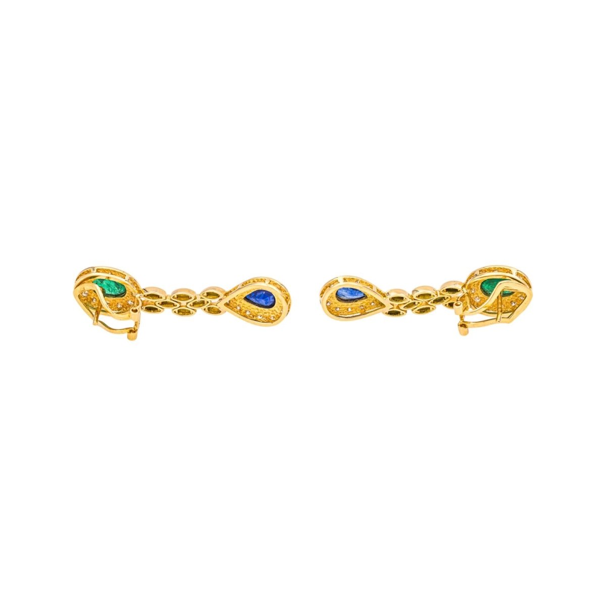 Boucles d'oreilles Or jaune Emeraude - Castafiore