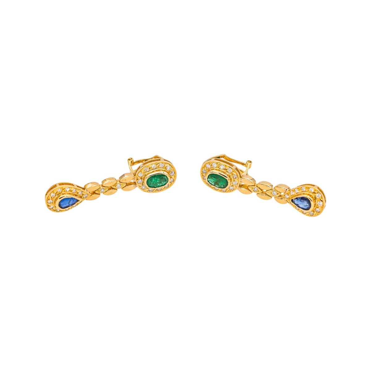 Boucles d'oreilles Or jaune Emeraude - Castafiore