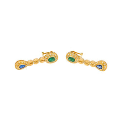 Boucles d'oreilles Or jaune Emeraude - Castafiore