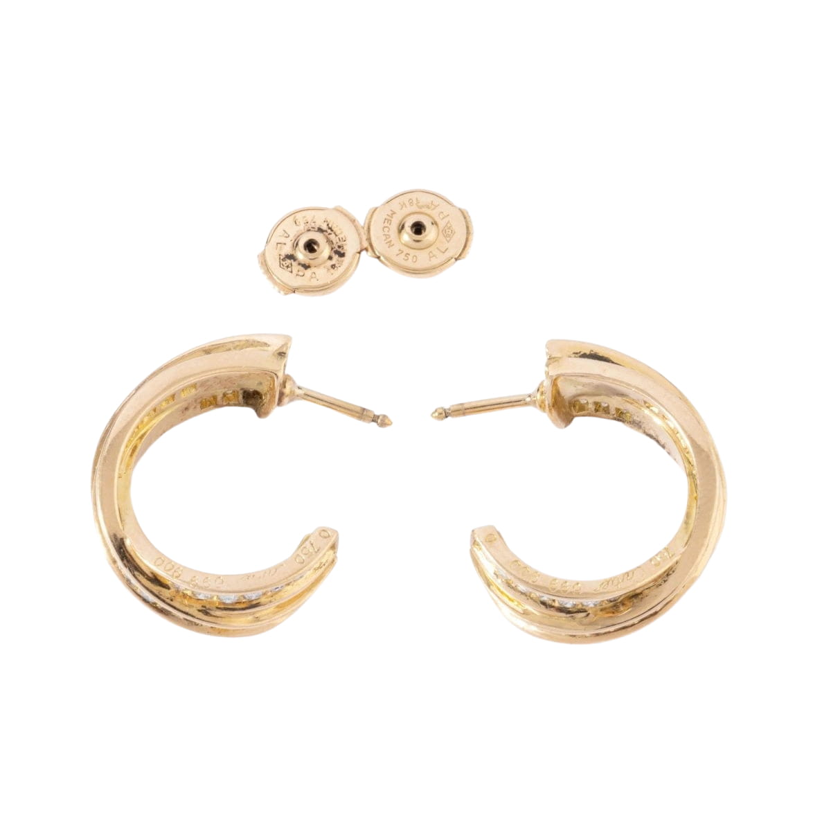 Boucles d'oreilles or jaune et diamant de la maison Cartier modèle Trinity - Castafiore