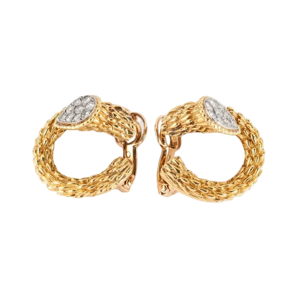 Boucles d'oreilles BOUCHERON Serpent Bohème en or jaune et diamants