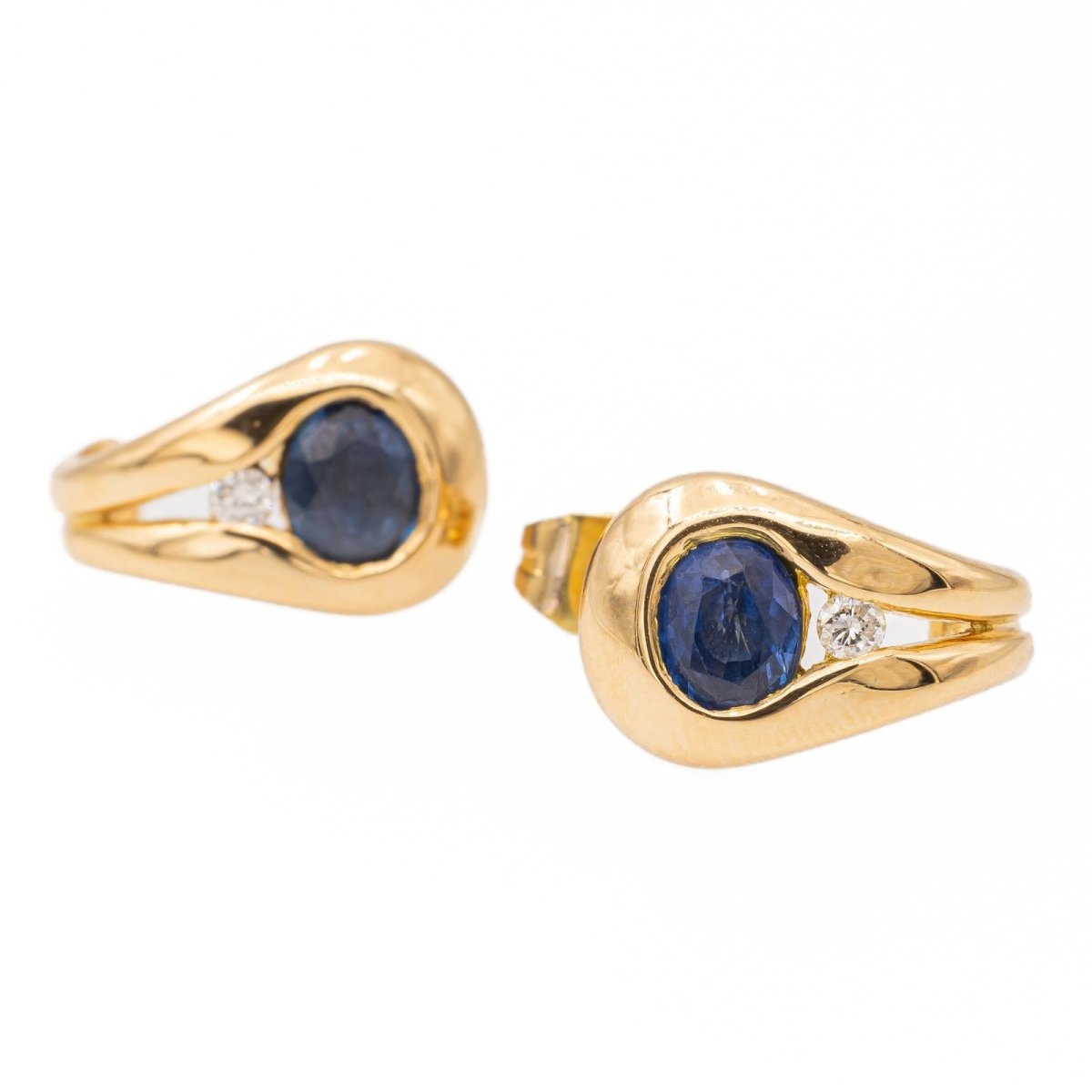 Boucles d'oreilles Or jaune Saphir - Castafiore