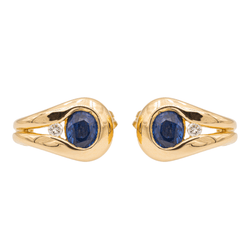 Boucles d'oreilles Or jaune Saphir - Castafiore