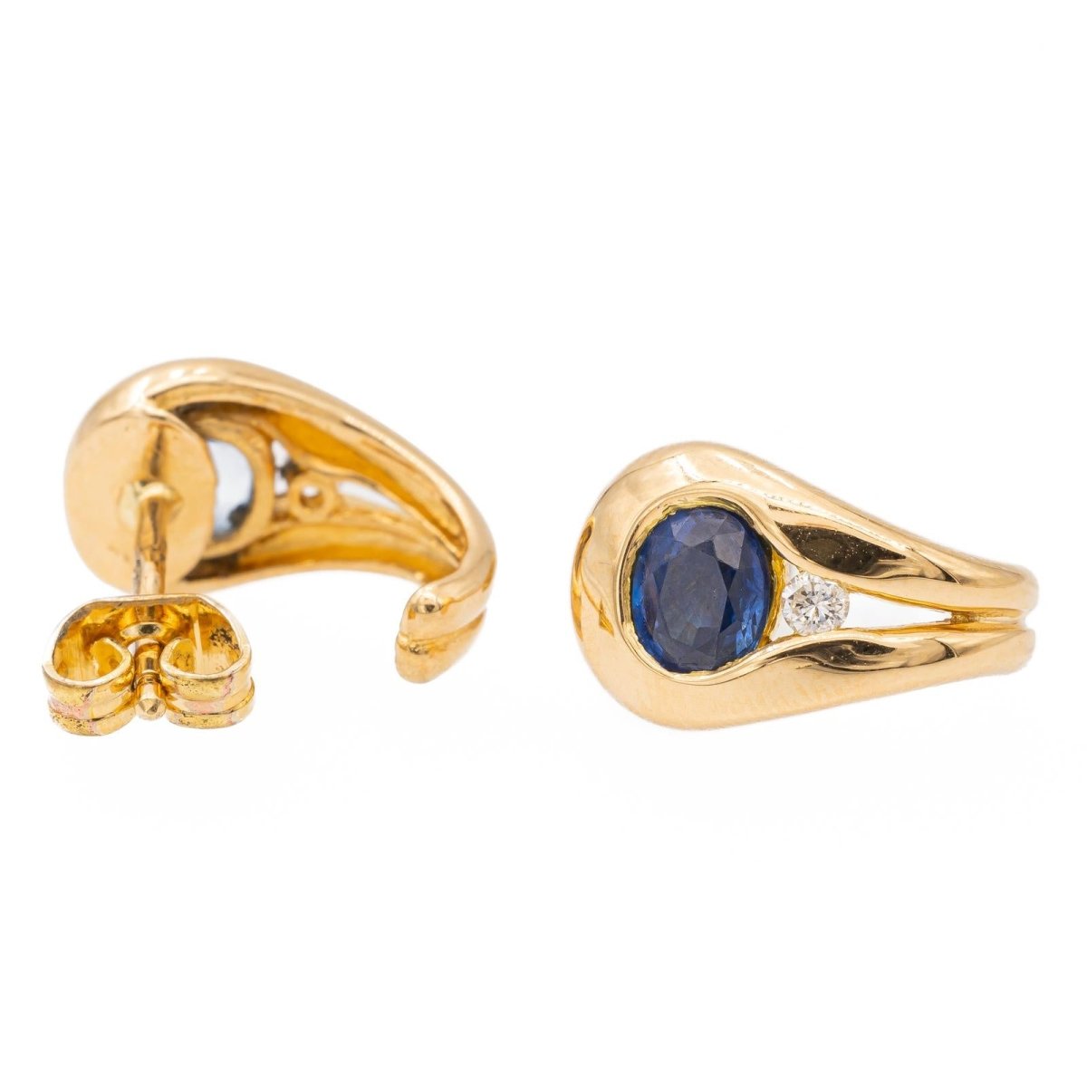 Boucles d'oreilles Or jaune Saphir - Castafiore