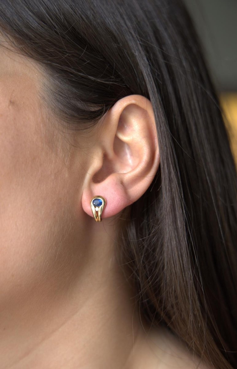 Boucles d'oreilles Or jaune Saphir - Castafiore