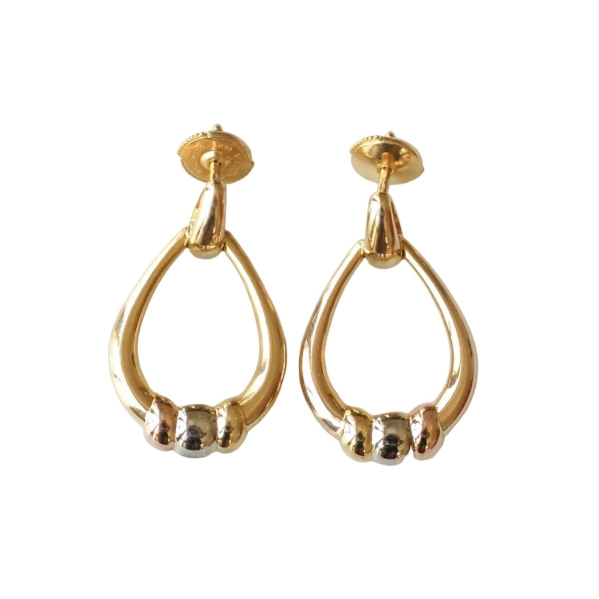 Boucles d'oreilles Pendantes CARTIER "Trinity" en or jaune, or blanc et or rose - Castafiore