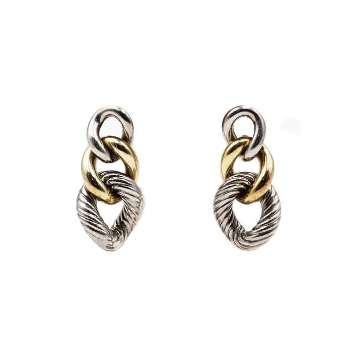 Boucles d'Oreilles Pendantes DAVID YURMAN en or jaune et argent