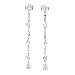 Boucles d’oreilles Pendantes en or blanc et diamants - Castafiore