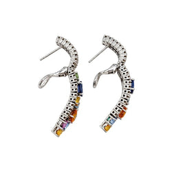 Boucles d’oreilles Pendantes en or blanc, saphirs et diamants - Castafiore