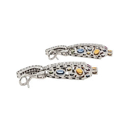 Boucles d’oreilles Pendantes en or blanc, saphirs et diamants - Castafiore