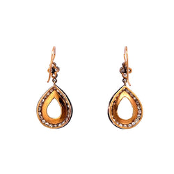 Boucles d'oreilles Pendantes en or jaune, argent, aigues-marines et diamants - Castafiore