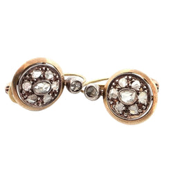 Boucles d'oreilles Pendantes en or jaune, argent et diamants - Castafiore