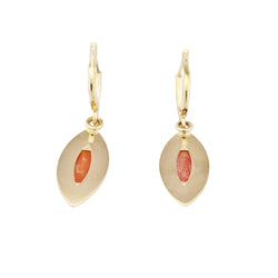 Boucles d'oreilles Pendantes en or jaune et camées - Castafiore