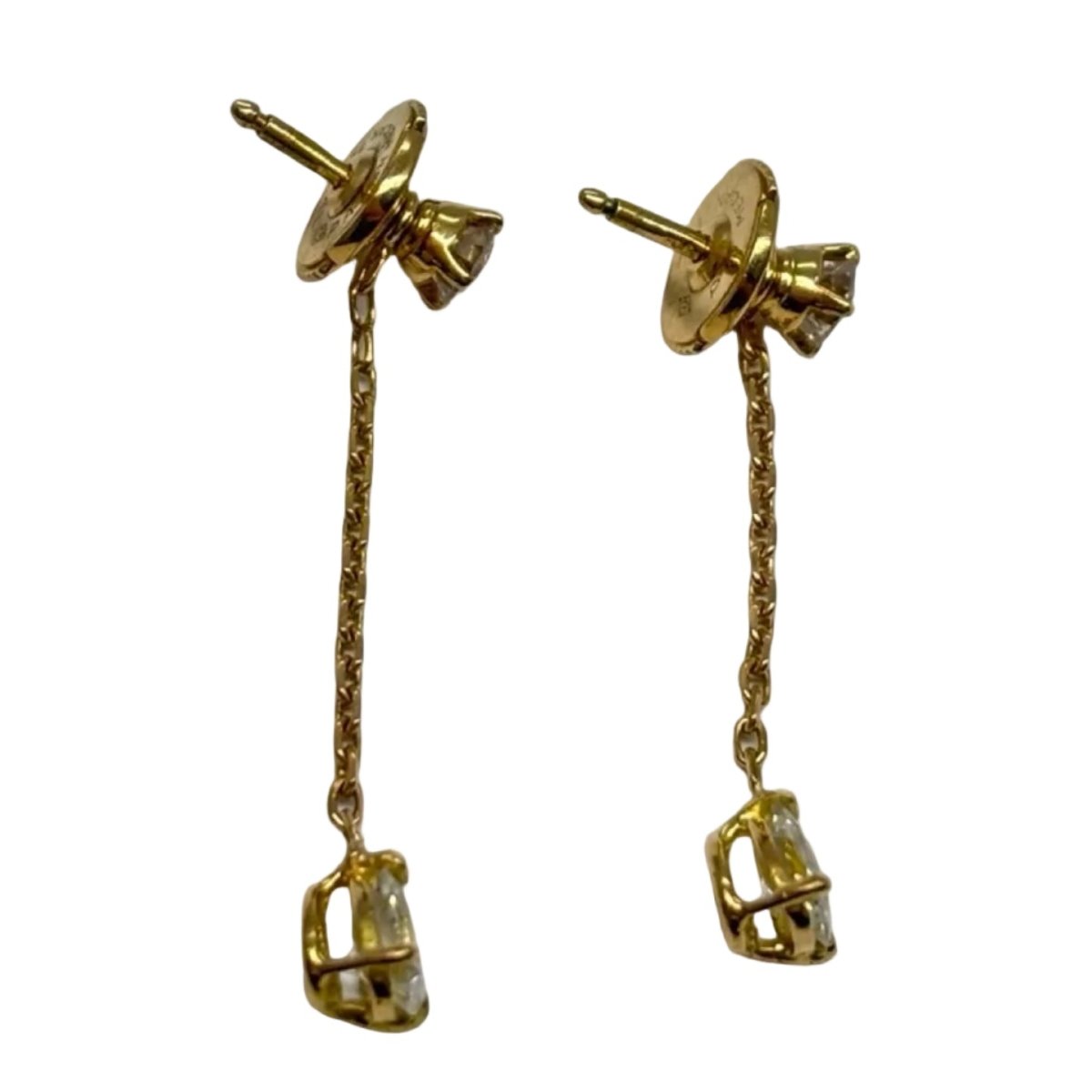 Boucles d'oreilles Pendantes en or jaune et diamants - Castafiore