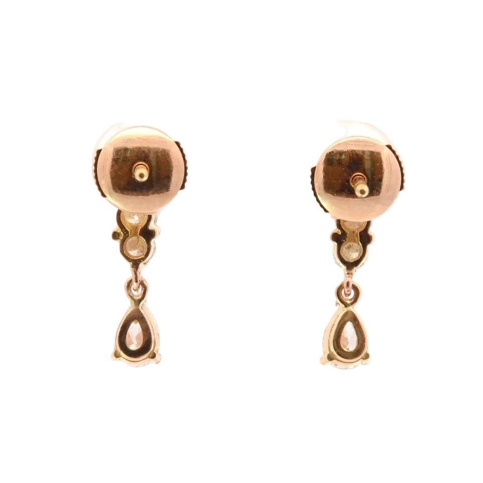 Boucles d'oreilles Pendantes en or jaune et diamants - Castafiore