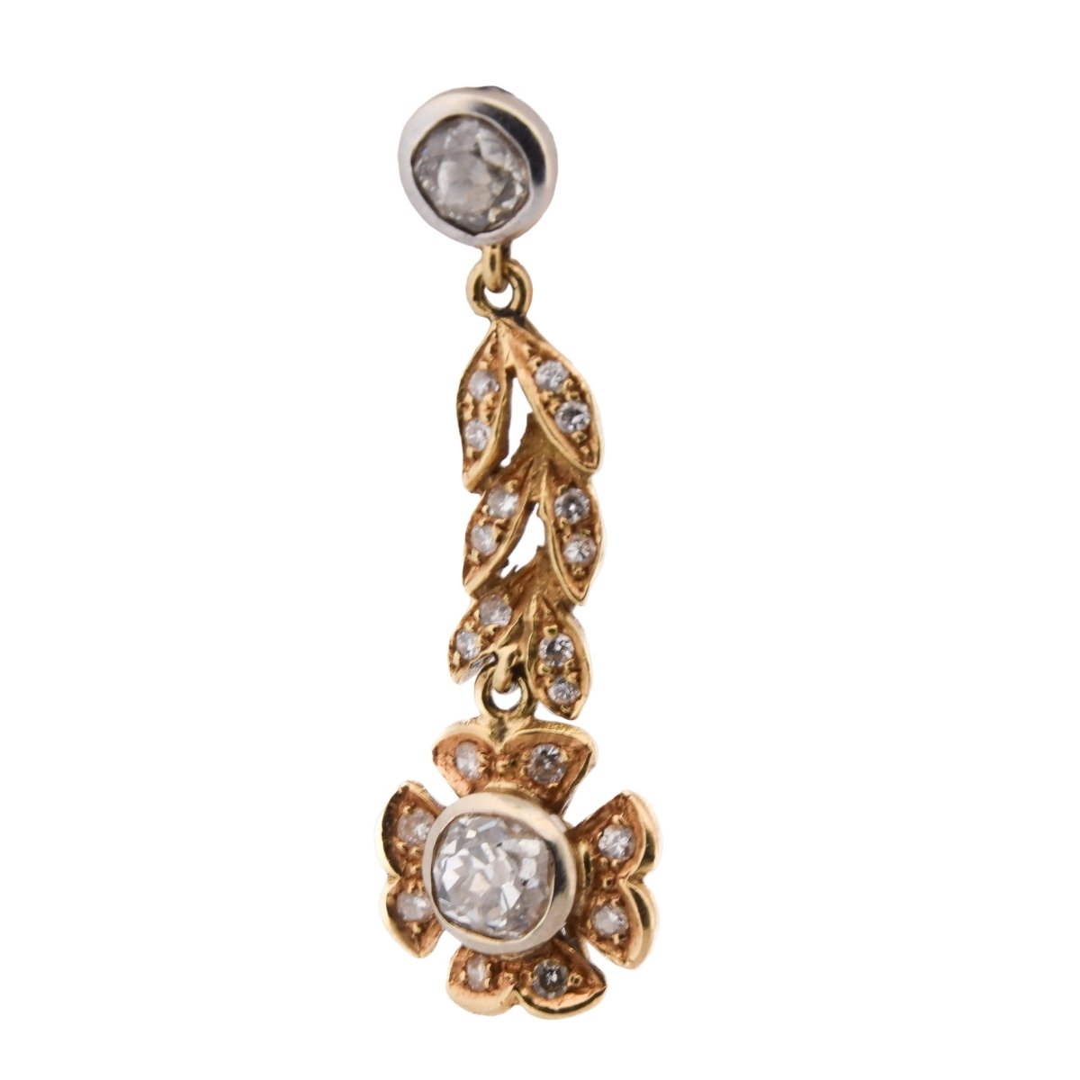Boucles d’oreilles Pendantes en or jaune et diamants - Castafiore