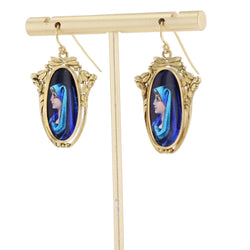 Boucles d'oreilles Pendantes en or jaune et émail - Castafiore